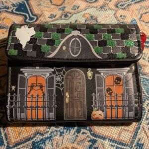 Betsey Johnson Halloween Haunted House Wallet - Black, Green, Orange